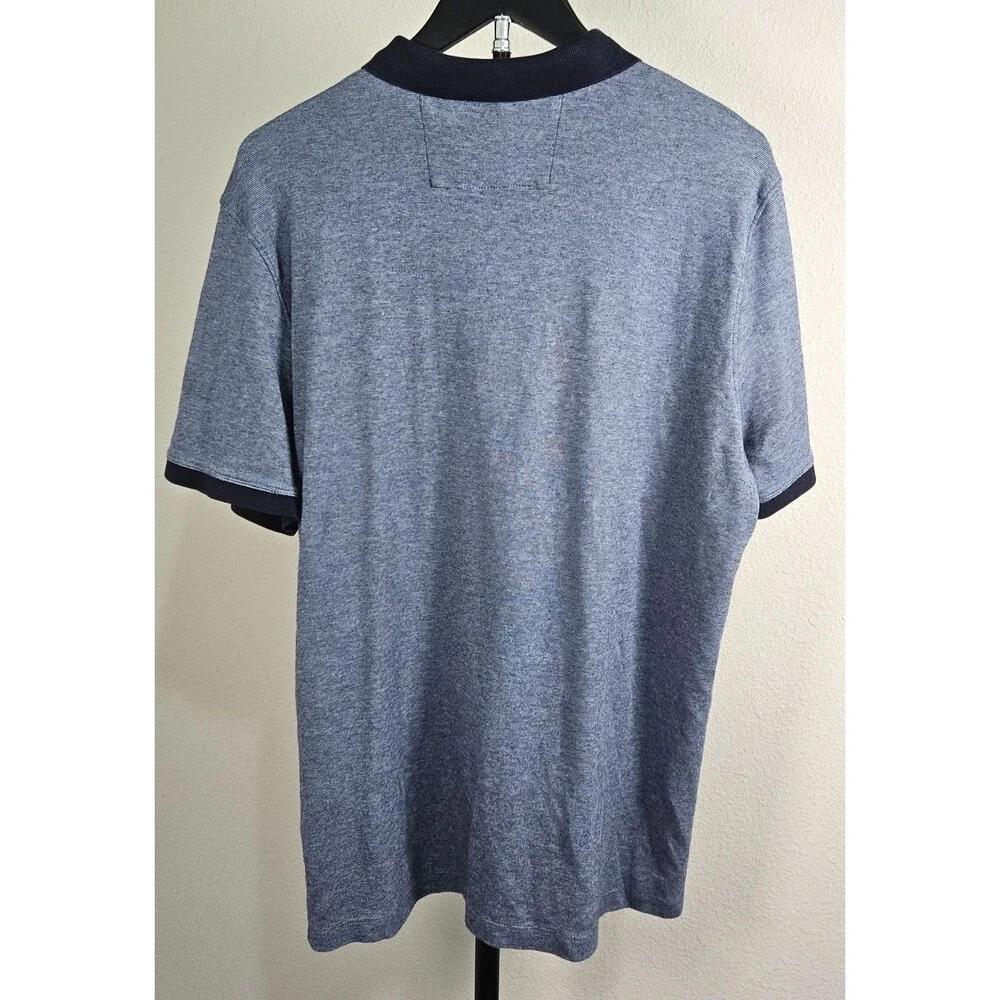 Banana Republic Dress Polo Shirt Mens XL‎ Blue Heather 100% Cotton Short Sleeve